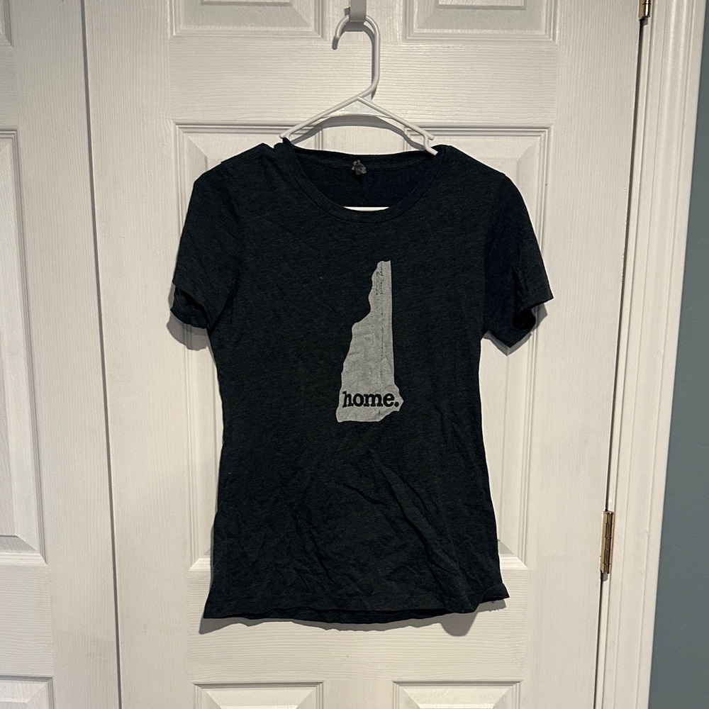 Black Graphic T-Shirt with Gray Design